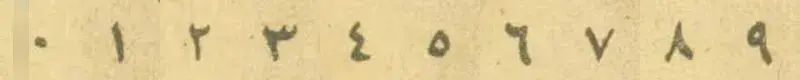 Handwritten digits 0 to 9 in the Arabic script